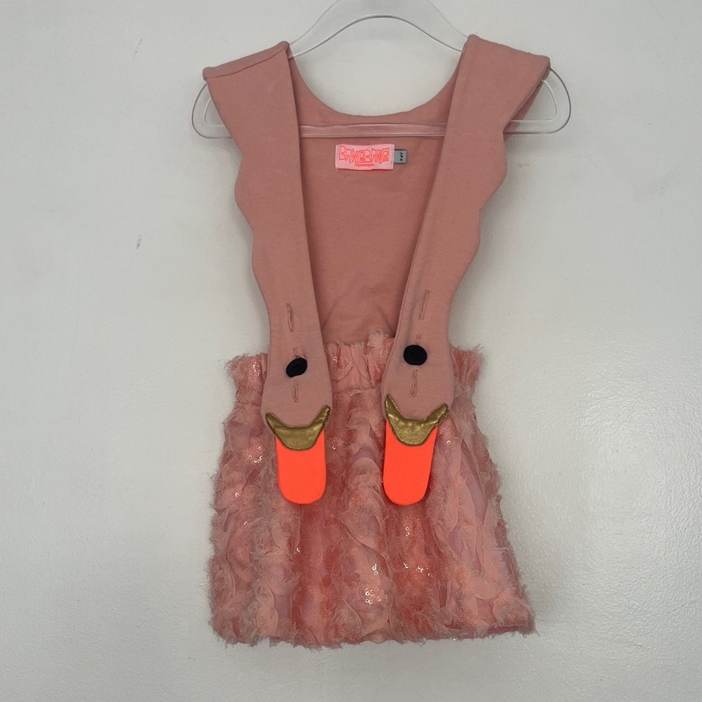Kids Pink Ruffle Suspender Dress